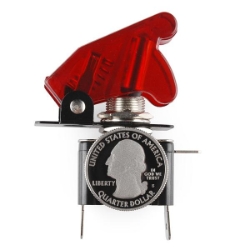 Toggle Switch and Cover - Illuminated (Red), alternate view