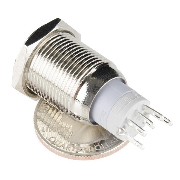 Metal Pushbutton - Momentary (16mm, White) - COM-11970