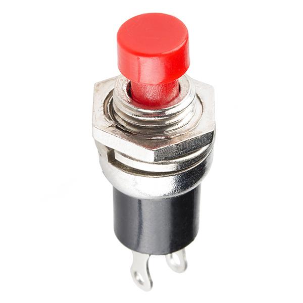 Momentary Button - Panel Mount (Red) - COM-11992