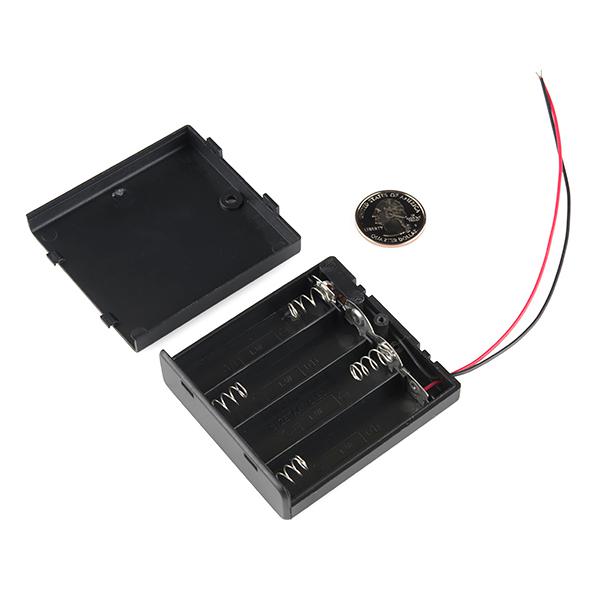 Battery Holder 4xAA with Cover and Switch - PRT-12083