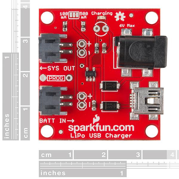SparkFun USB LiPoly Charger - Single Cell - PRT-12711