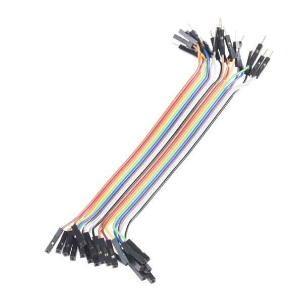 Jumper Wires - Connected 6" (M/F, 20 pack) - PRT-12794