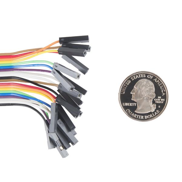 Jumper Wires - Connected 6" (M/F, 20 pack) - PRT-12794