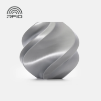 Bambu Lab - PLA Silk+ - Silver - with Bambu Reusable Spool - 1KG 3D printing filament,PLA filament,sparkling filament,Bambu Lab,silver filament,high impact strength