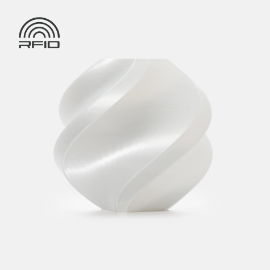 Bambu Lab - PLA Silk+ - White - with Bambu Reusable Spool - 1KG 3D printing filament,PLA filament,sparkling filament,Bambu Lab,white filament,high impact strength