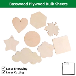 Bulk Blanks Basswood Ply 3mm 300x300mm (10pc) - AL-BB-BW3003003