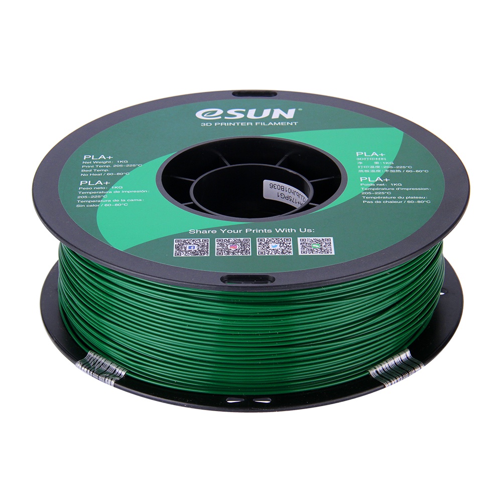 ESUN - PLA+ filament, 1.75mm, Pine Green, 1kg/roll