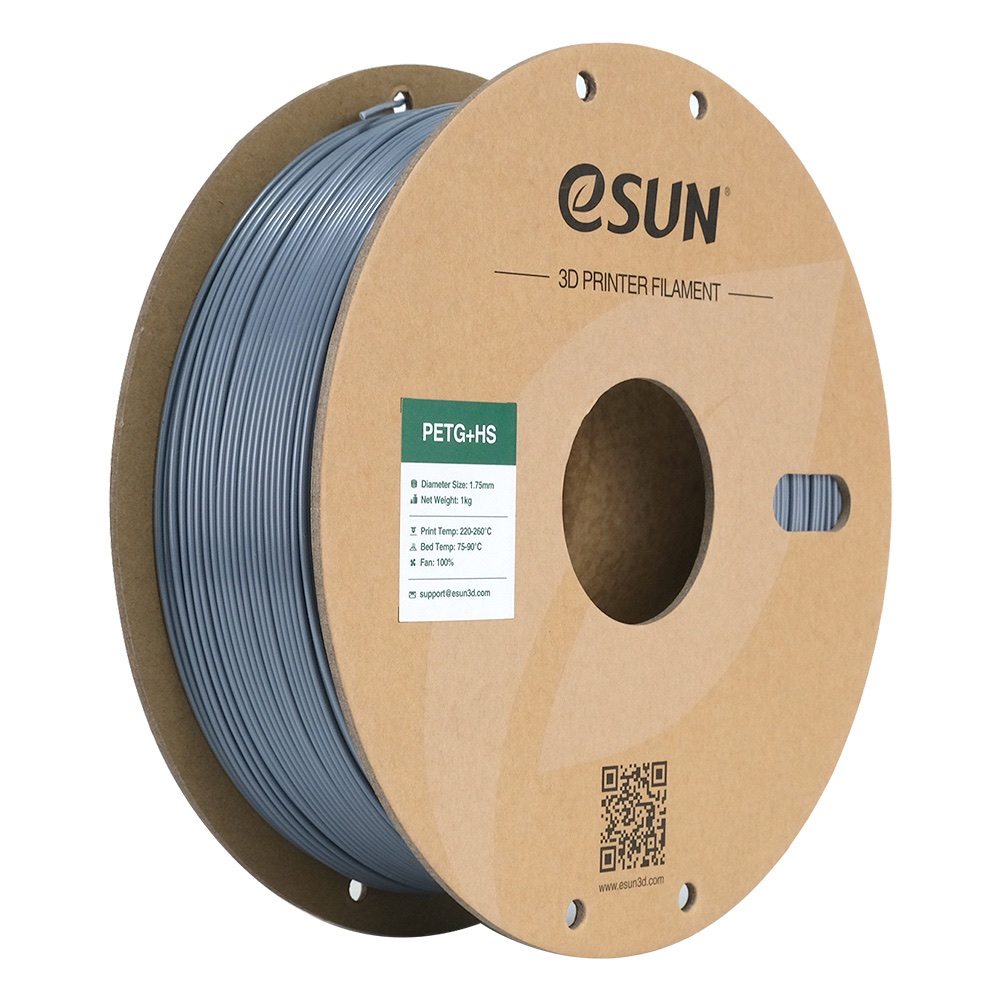 ESUN - ePETG+HS filament, 1.75mm, Solid Grey, 1kg/roll
