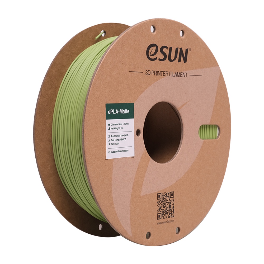 ESUN - ePLA-MatteRefill filament, 1.75mm, Matcha Green, 1kg/roll, 2PCS