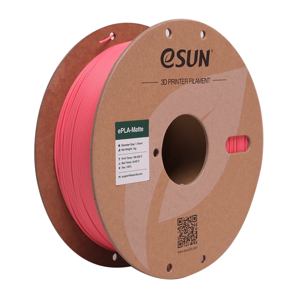 ESUN - ePLA-MatteRefill filament, 1.75mm, Strawberry Red, 1kg/roll, 2PCS
