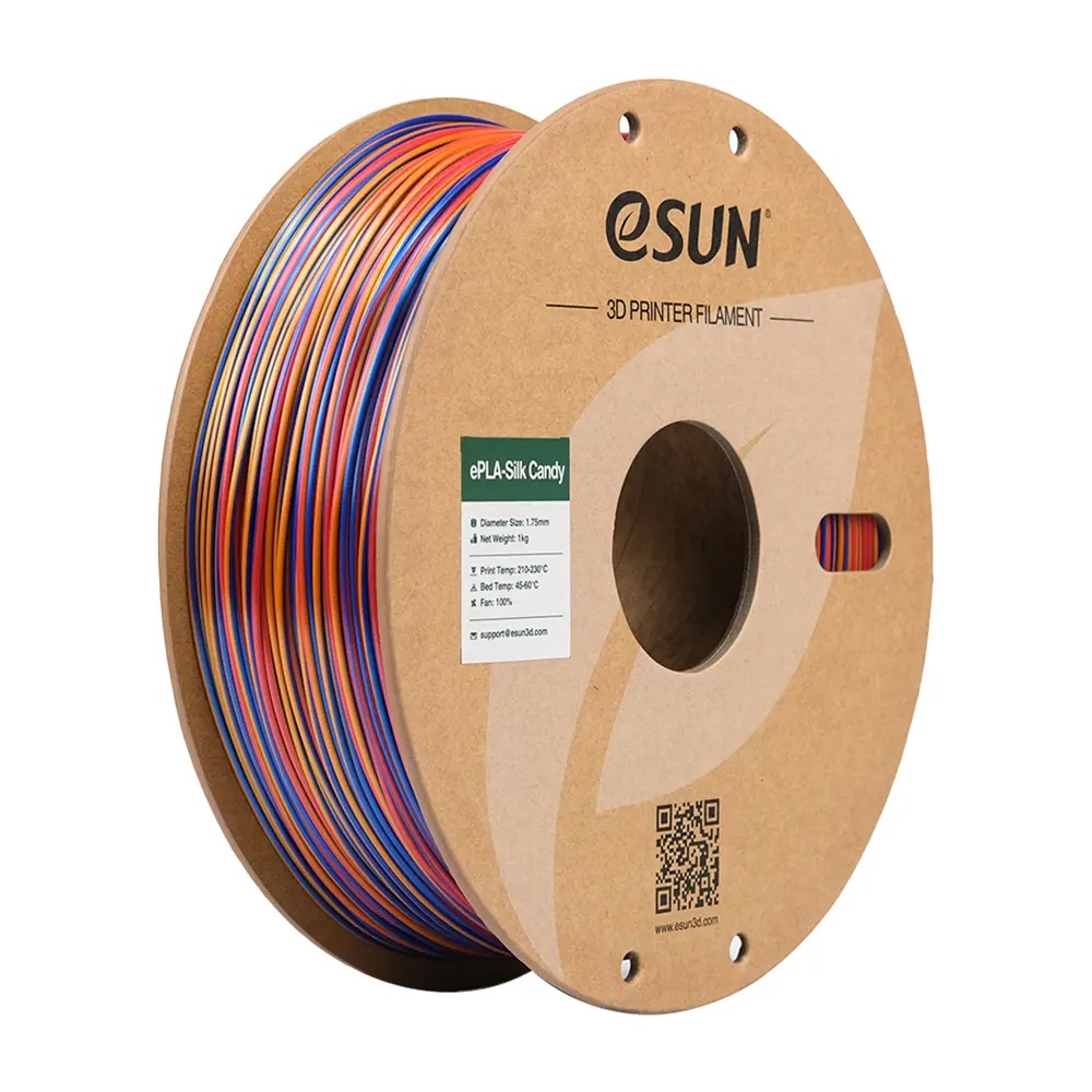 ESUN-ePLA-Silk Candy filament, 1.75mm, Red Gold Blue, 1kg/roll