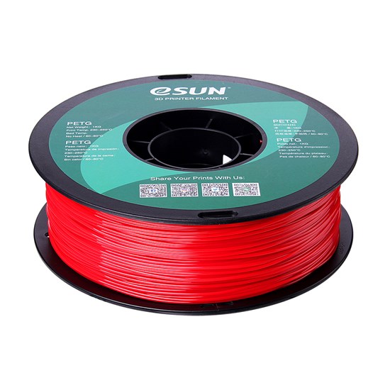 PETG filament, 1.75mm, Solid Red, 1kg/roll - PETG175SR1