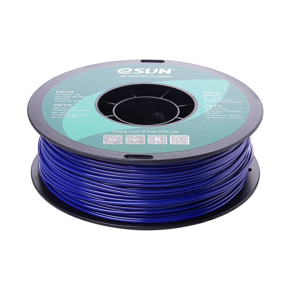 ESUN - PETG filament, 2.85mm (3.0mm Compatible), Solid Blue, 1kg/spool