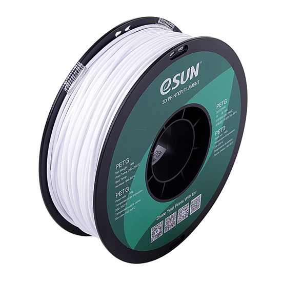 PETG filament, 2.85mm (3.0mm Compatible), Solid White, 1kg/spool - MK-PET300WH