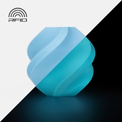 Bambu Lab - PLA Glow Blue with Bambu Reusable Spool - 1KG 3D Printing,PLA Filament,Luminous Filament,Bambu Lab,Glow in the Dark,Reusable Spool