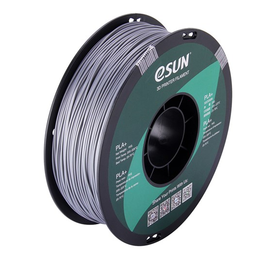 PLA+ filament, 1.75mm, Silver, 1kg/spool - MK-PLA175SI