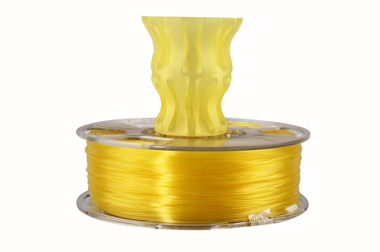 PLA+ filament, 2.85mm (3.0mm Compatible), Glass Lemon Yellow, 1kg/spool - MK-PLA300GLLY