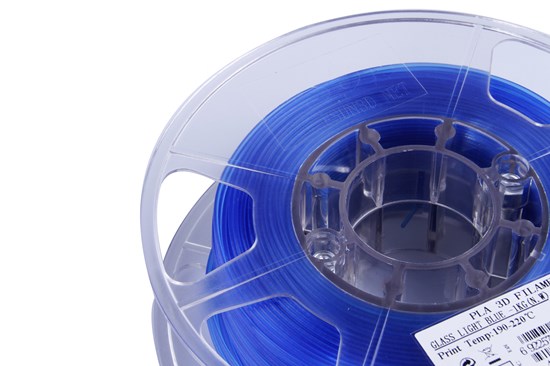 PLA+ filament, 2.85mm (3.0mm Compatible), Glass Light Blue, 1kg/spool - MK-PLA300GLBL