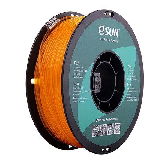 PLA+ filament, 2.85mm (3.0mm Compatible), Glass Orange, 1kg/spool - MK-PLA300GLOR