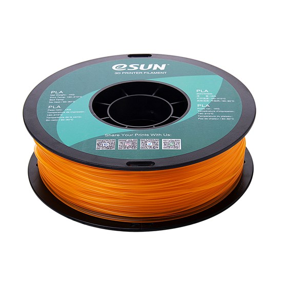 PLA+ filament, 2.85mm (3.0mm Compatible), Glass Orange, 1kg/spool - MK-PLA300GLOR