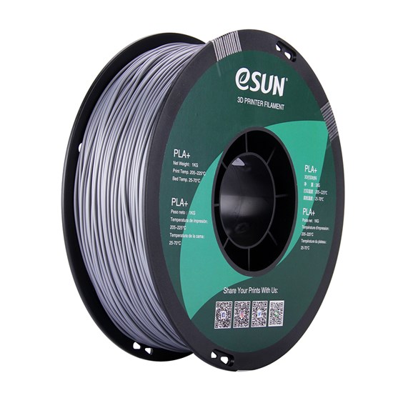 PLA+ filament, 2.85mm (3.0mm Compatible), Silver, 1kg/spool - MK-PLA300SI