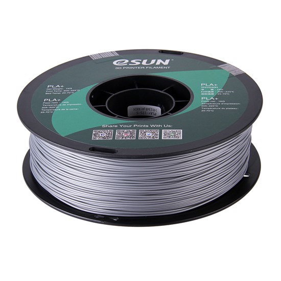 PLA+ filament, 2.85mm (3.0mm Compatible), Silver, 1kg/spool - MK-PLA300SI