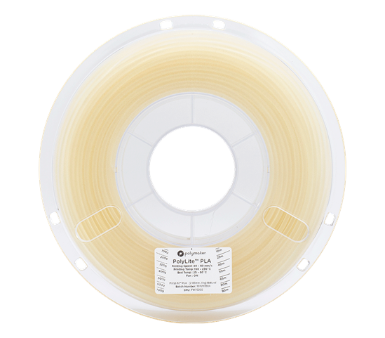 Polylite PLA Natural 1.75mm Filament 1Kg - POLY-NAY175