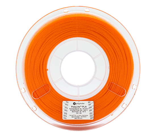 Polylite PLA Orange 1.75mm Filament 1Kg - POLY-ORA175
