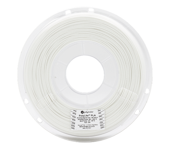 Polylite PLA White 1.75mm Filament 1Kg - POLY-WHT175