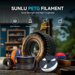 SUNLU PETG Filament - Gray - 1kg - SUN-FILA-PETG-GY-1.75-1000
