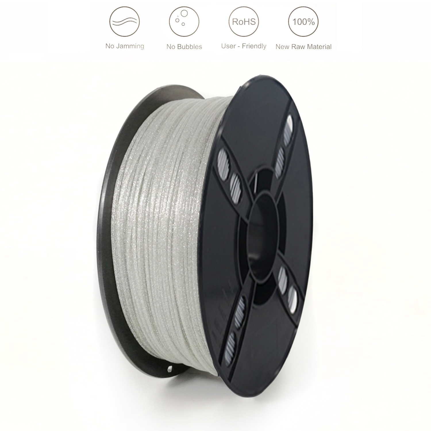 Shiny Silver PLA 2.85mm 1kg/spool