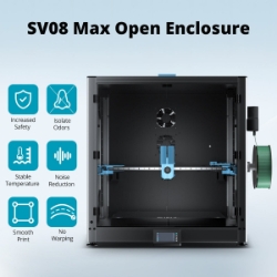 Sovol SV08 Max enclosure benefits and enclosed printer view