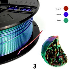 Tri-color Magic PLA Copper+Purple+Green 2.85mm 1kg/spool 