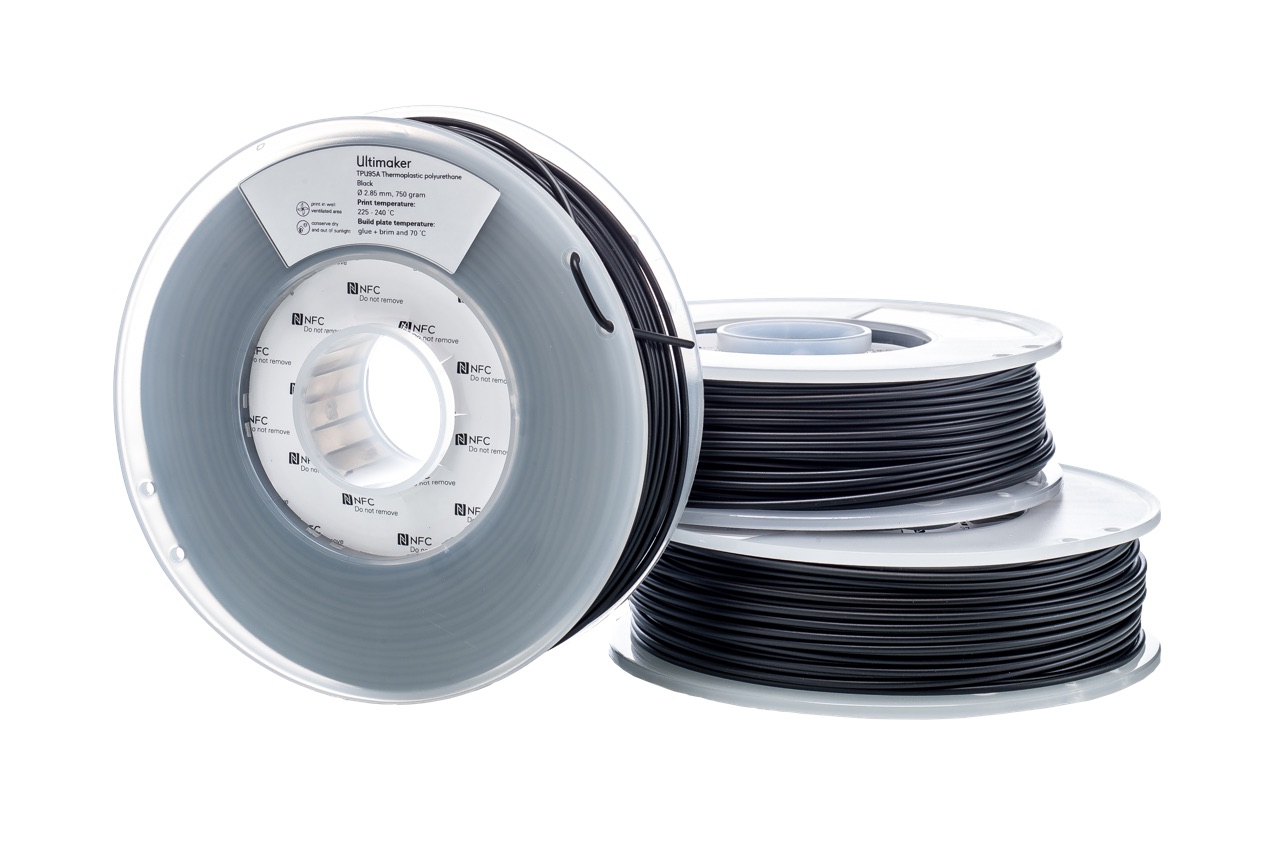 Ultimaker TPU Black 750g Spool - 2.85mm (3.0mm Compatible) 
