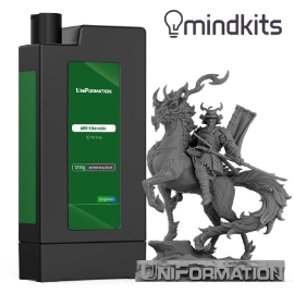 UniFormation ABS-Like Resin - Cartridge - 1.2KG - HD Dark Gray (A04) uniformation,3d printer,sla,resin,msla,photopolymer,cure,uv,replacement,spare part,resin vat,water washable,ABS,like,high,hardness