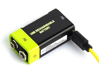 Znter 9V 400mAh USB Rechargeable LiPoly Battery 