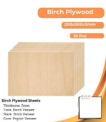 Bulk Blanks Birch Ply 3mm 200x300mm (10pc) laser plywood sheets New Zealand