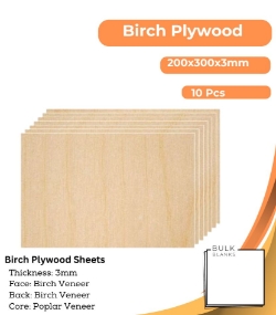 Bulk Blanks Birch Ply 3mm 200x300mm (10pc) laser plywood sheets New Zealand