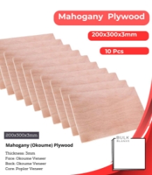 Bulk Blanks Mahogany (Okoume) Ply 3mm 200x300mm (10pc) laser plywood sheets New Zealand