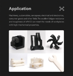 ESUN - ePA12 filament, 1.75mm, Black, 1kg/roll, printed sample