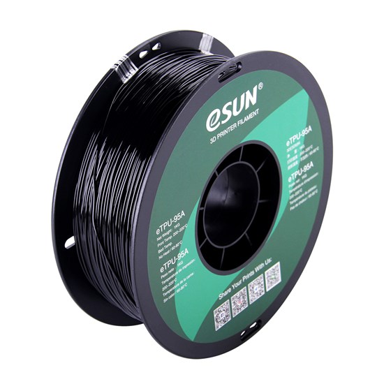 eTPU-95A filament, 1.75mm, Black, 1kg/roll - eTPU-95A175B1