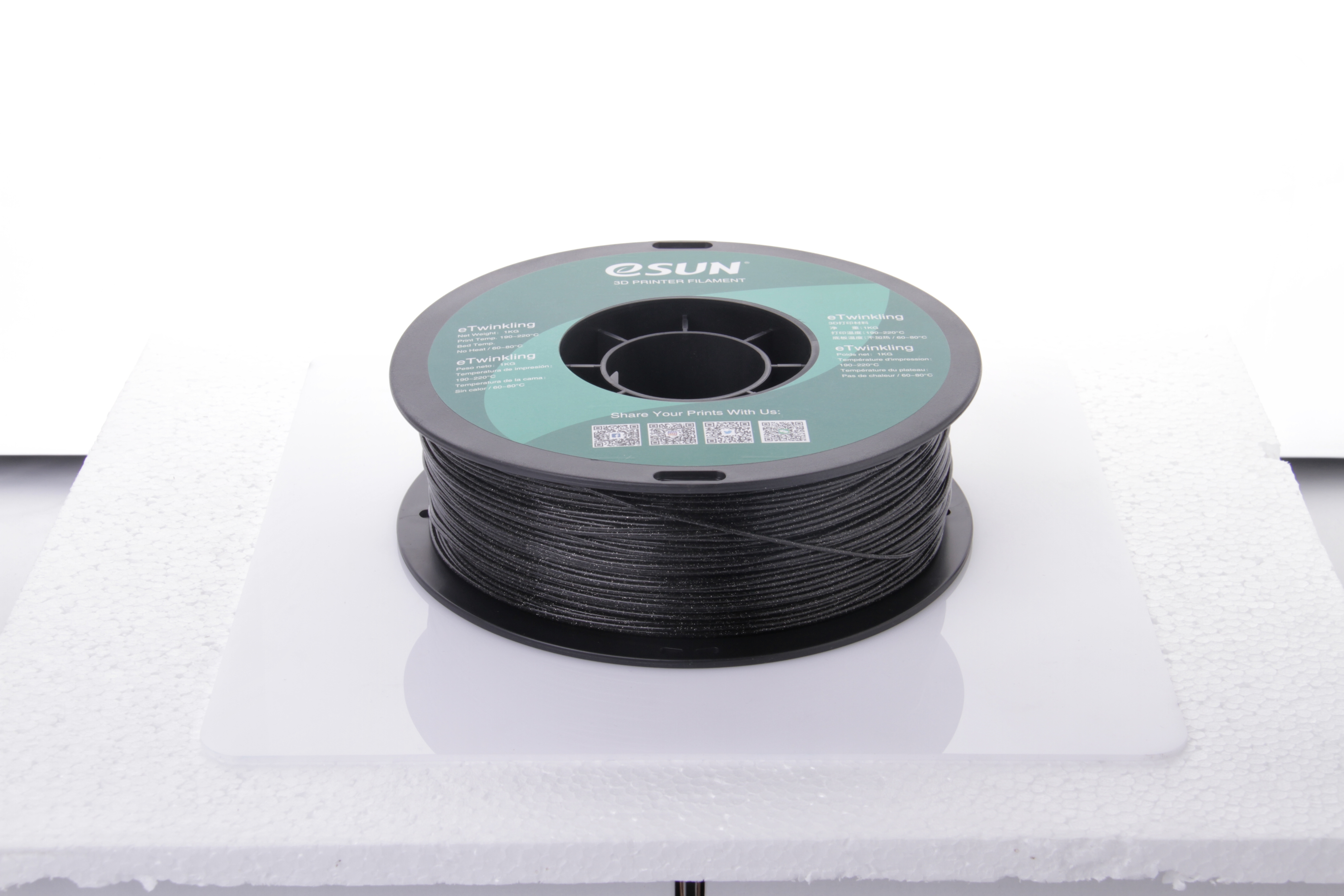 ESUN - eTwinkling filament, 1.75mm, Black, 1kg/roll