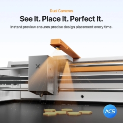 xTool M2 dual camera positioning and live preview