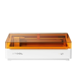 xTool M2 10W laser engraver front view with orange protective lid