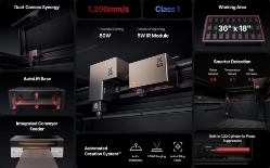 xTool P3 80W CO2 + 5W IR Smart Desktop Laser Cutter - xTool-P3-80W-IR