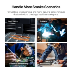 xTool AP2 fume extraction for laser cutting soldering and woodworking