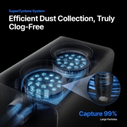 xTool AP2 SuperCyclone separation captures large particles before the filters