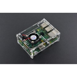 Transparent Acrylic Case with Cooling fan and Heatsink for Pi B+/2B/3B 
