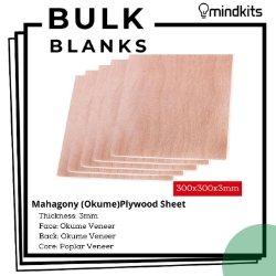Bulk Blanks Mahogany Ply 3mm 300x300mm (10pc) mahogany okoume,okoume mahogany plywood, 	mahogany vs okoume,african mahogany okoume,mahogany vs okoume guitar,mahogany vs red mahogany,okoume vs mahogany guitar,is okoume mahogany,what is okoume plywood,is okoume a hardwood