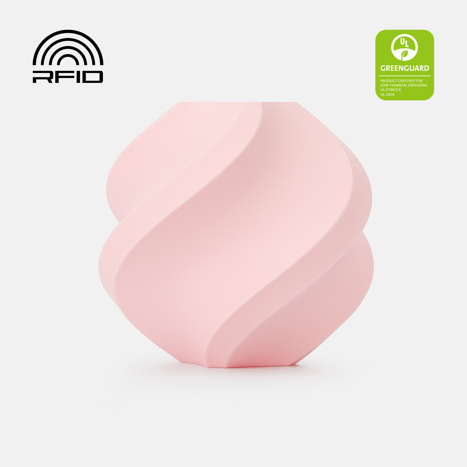 Bambu Lab - PLA Pure - Milky Pink with Bambu Reusable Spool - 1KG